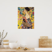 Gustav Klimt Lady met Fan Poster (Keuken)