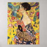 Gustav Klimt Lady met Fan Poster<br><div class="desc">Gustav Klimt Lady met Poster van een ventilator</div>