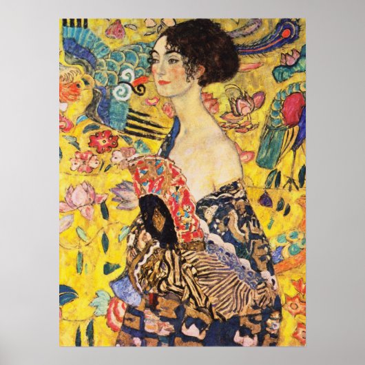 Gustav Klimt Lady met Fan Poster (Voorkant)