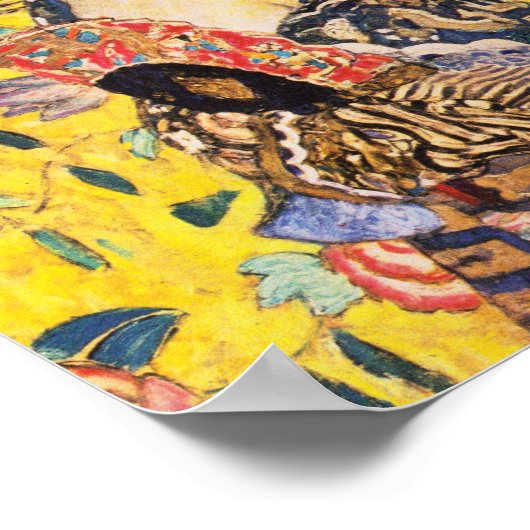 Gustav Klimt Lady met Fan Poster (Hoek)