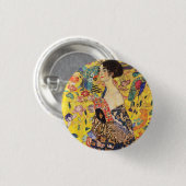Gustav Klimt Lady met Fan Ronde Button 3,2 Cm (Voorkant /achterkant)