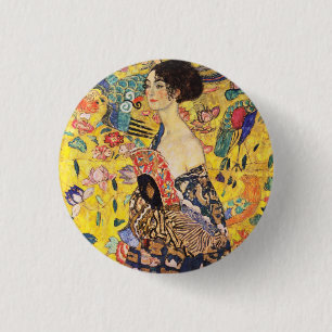 Gustav Klimt Lady met Fan Ronde Button 3,2 Cm