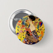 Gustav Klimt Lady met Fan Ronde Button 5,7 Cm (Voorkant /achterkant)