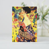 Gustav Klimt Lady met Fan RSVP Kaartje (Staand voorkant)