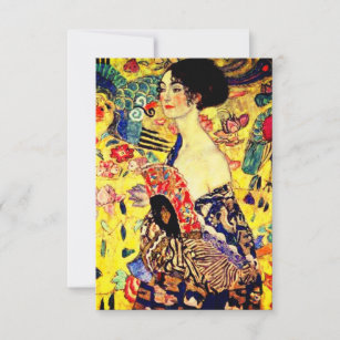 Gustav Klimt Lady met Fan RSVP Kaartje