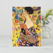 Gustav Klimt Lady met Fan Save The Date (Staand voorkant)