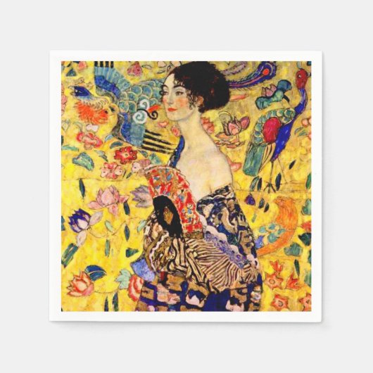 Gustav Klimt Lady met Fan Servet (Voorkant)
