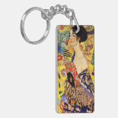 Gustav Klimt Lady met Fan Sleutelhanger (Voorkant Links)