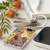 Gustav Klimt Lady met Fan Sleutelhanger (Voorkant Rechts)