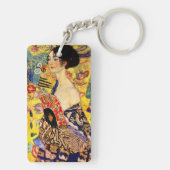 Gustav Klimt Lady met Fan Sleutelhanger (achterkant)