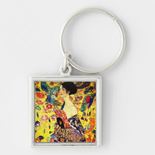 Gustav Klimt Lady met Fan Sleutelhanger