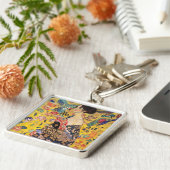 Gustav Klimt - Lady met Fan Sleutelhanger (Zijkant)