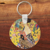 Gustav Klimt Lady met Fan Sleutelhanger (Voorkant)
