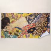 Gustav Klimt Lady met Fan Strandlaken (Voorkant)