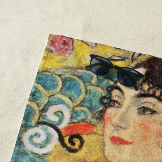 Gustav Klimt Lady met Fan Strandlaken (In situ)
