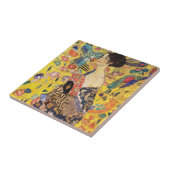 Gustav Klimt Lady met Fan Tegeltje (Zijkant)