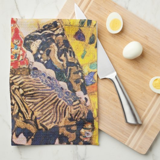 Gustav Klimt Lady met Fan Theedoek (Quarter Fold)