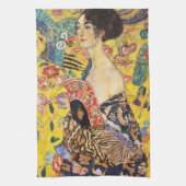 Gustav Klimt Lady met Fan Theedoek (Verticaal)