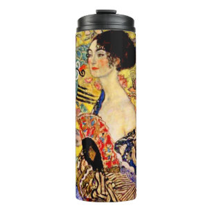 Gustav Klimt Lady met Fan Thermosbeker