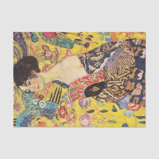 Gustav Klimt Lady met Fan Tissuepapier (Voorkant)