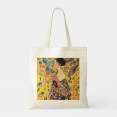 Gustav Klimt Lady met Fan Tote Bag (Achterkant)