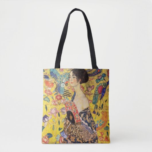 Gustav Klimt Lady met Fan Tote Bag (Voorkant)