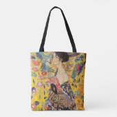 Gustav Klimt - Lady met Fan Tote Bag (Achterkant)