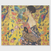 Gustav Klimt Lady met nieuwe Fan Art-indeling Cadeaupapier (Vlak)