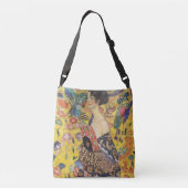Gustav Klimt Lady met nieuwe Fan Art-indeling Crossbody Tas (Achterkant)