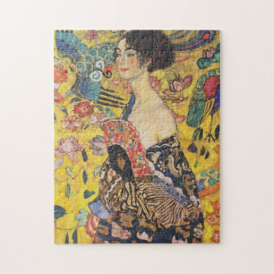 Gustav Klimt Lady met nieuwe Fan Art-indeling Legpuzzel