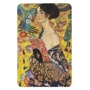 Gustav Klimt Lady met nieuwe Fan Art-indeling Magneet