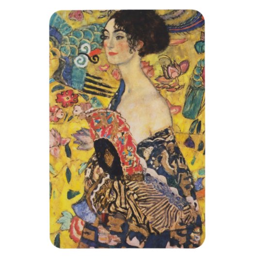 Gustav Klimt Lady met nieuwe Fan Art-indeling Magneet (Verticaal)
