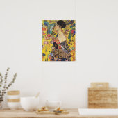 Gustav Klimt Lady met nieuwe Fan Art-indeling Poster (Keuken)