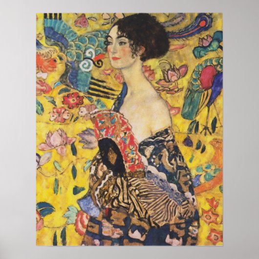 Gustav Klimt Lady met nieuwe Fan Art-indeling Poster (Voorkant)