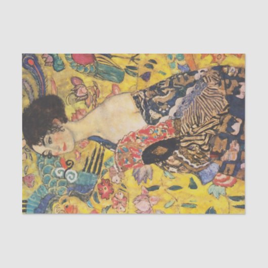Gustav Klimt Lady met nieuwe Fan Art-indeling Tissuepapier (Voorkant)