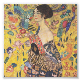 Gustav Klimt Lady met ventilatordruk Foto Afdruk