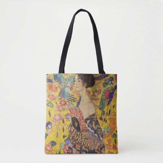 Gustav Klimt - Lady with Fan 1918 Tote Bag (Voorkant)