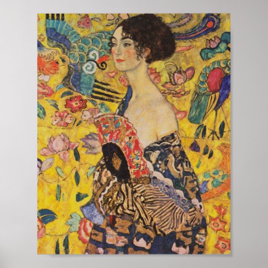 Gustav Klimt - Lady with Fan Poster (Voorkant)
