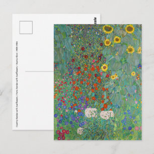 Gustav Klimt - Landelijke tuin met zonnebloemen Briefkaart