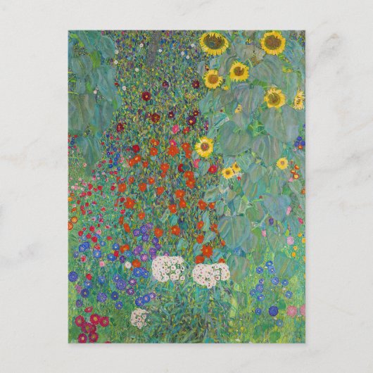 Gustav Klimt - Landelijke tuin met zonnebloemen Briefkaart (Voorkant)