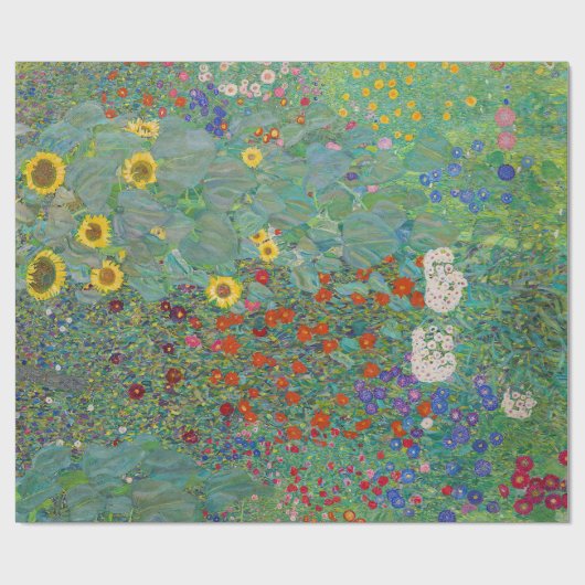 Gustav Klimt - Landelijke tuin met zonnebloemen Cadeaupapier (Vlak)