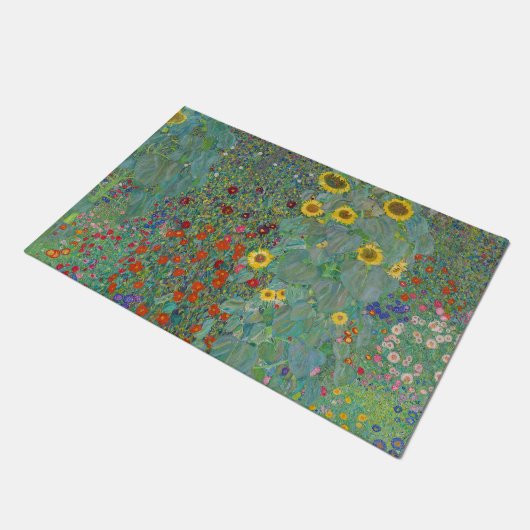 Gustav Klimt - Landelijke tuin met zonnebloemen Deurmat (Schuin)