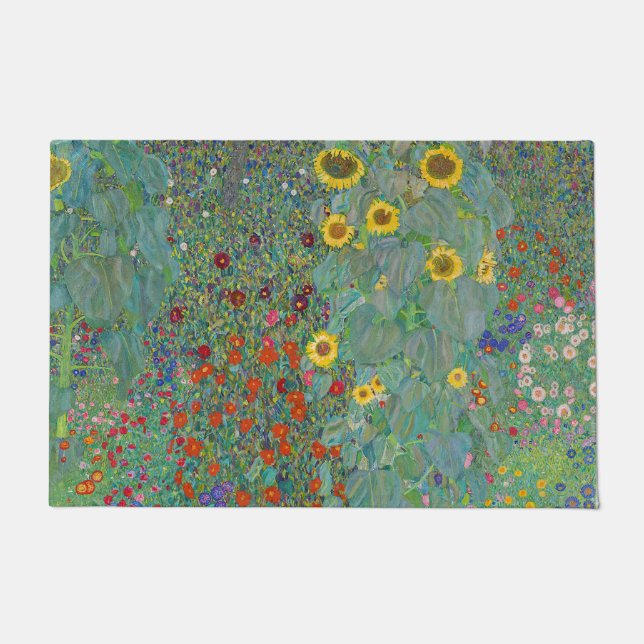Gustav Klimt - Landelijke tuin met zonnebloemen Deurmat (Voorkant)