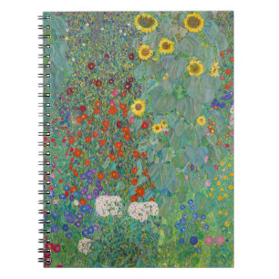 Gustav Klimt - Landelijke tuin met zonnebloemen Notitieboek