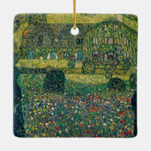 Gustav Klimt - Landenhuis van Attersee Keramisch Ornament (Achterkant)