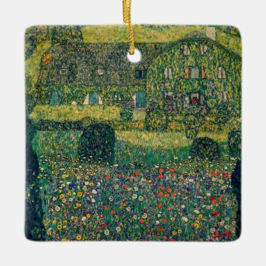 Gustav Klimt - Landenhuis van Attersee Keramisch Ornament (Voorkant)