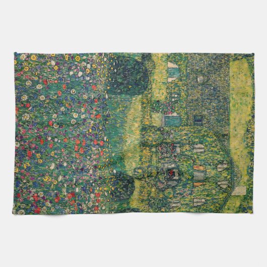 Gustav Klimt - Landenhuis van Attersee Theedoek (Horizontaal)