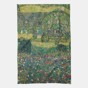 Gustav Klimt - Landenhuis van Attersee Theedoek