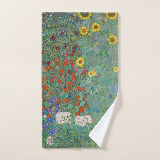 Gustav Klimt - Landentuin met zonnebloemen Bad Handdoek (Handdoek)