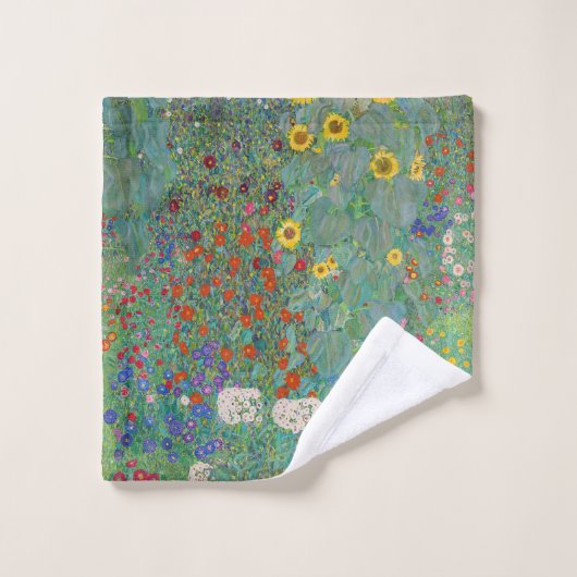 Gustav Klimt - Landentuin met zonnebloemen Bad Handdoek (Wasdoekje)